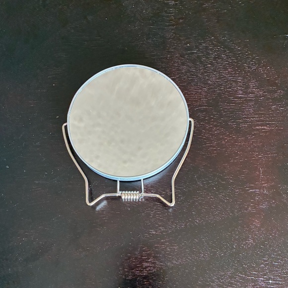 Round Silver Tabletop Mirror - Picture 3 of 3